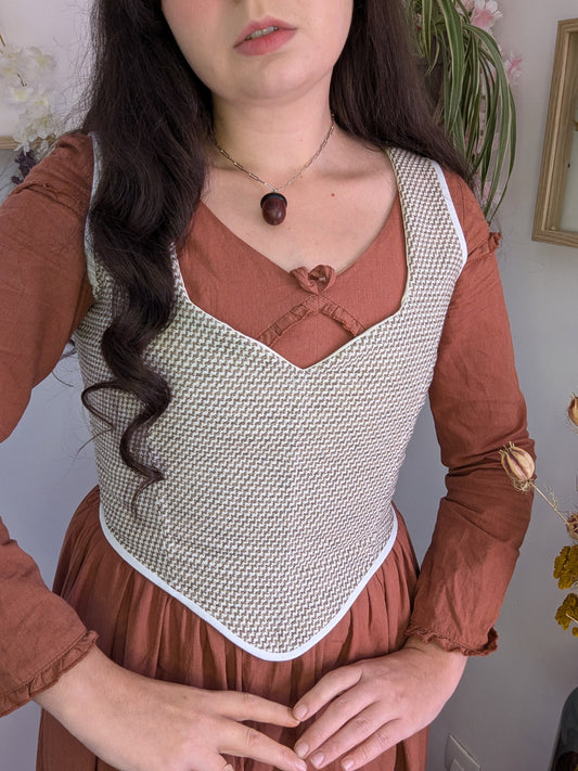 corset agathe tissu recyclé fait main en France artisanal face