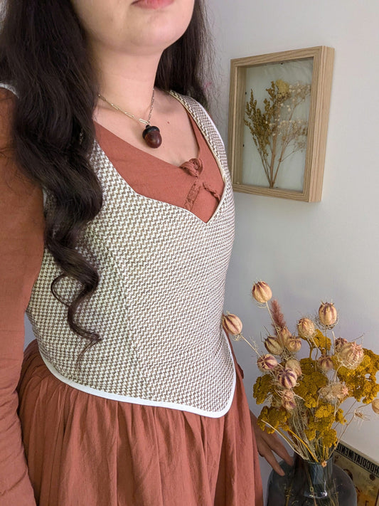 corset agathe tissu recyclé fait main en France artisanal face 