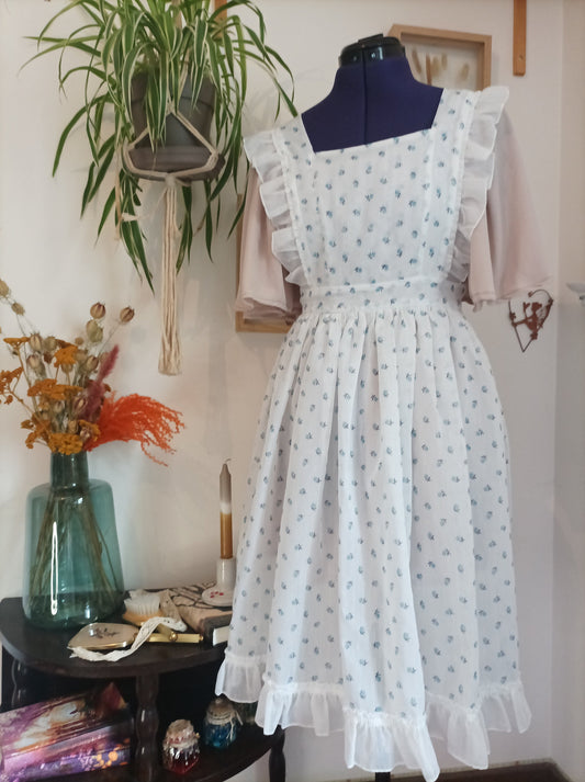 tablier Anne , création unique , fait main , tissu recyclé face 