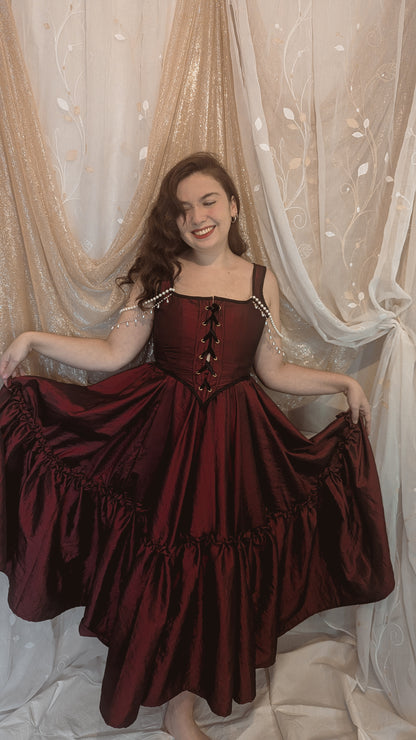 robe amour fait sur mesure artisanale corset et jupe face 
